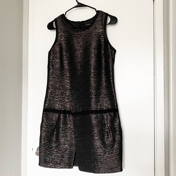 CLUB Monaco black silver shimmer drop waist dress - Picture 6 of 9